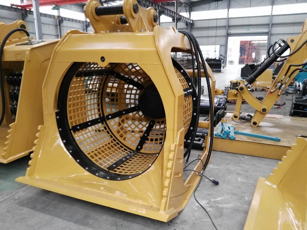 YG Excavator Bucket Sieve Bucket Screening Bucket for Excavator Attachments Rotating Sieving Bucket with Mesh Screen