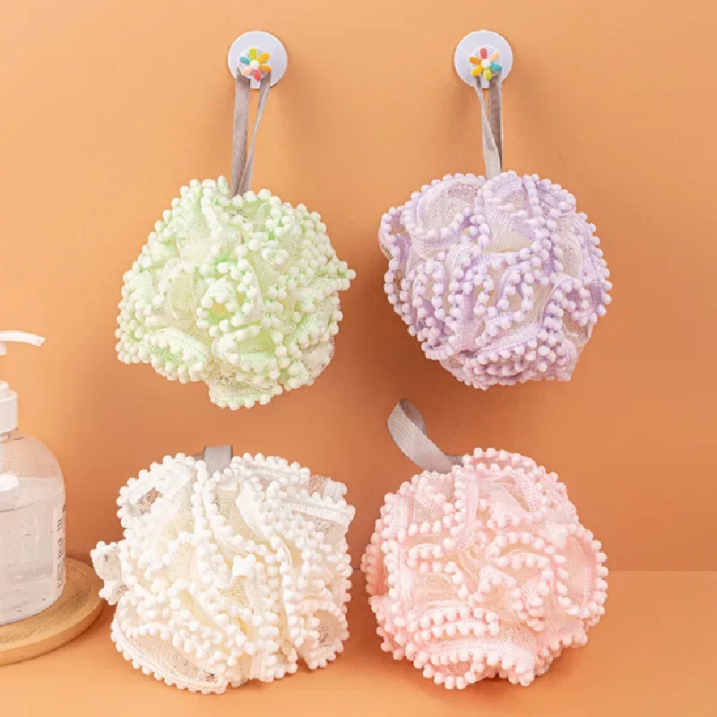 

Soft Mesh Bath Sponge Balls Skin Cleaning Brush Shower Puff Body Cleaner Exfoliating Scrubbers Bath Flower Bathing Accessories