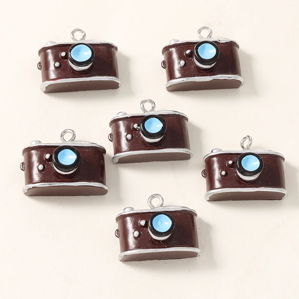 10pcs Kawaii 3D Resin Simulation Camera Charms Pendant For DIY Jewelry Making Cute Earrings Bracelet Keychain Bracelet