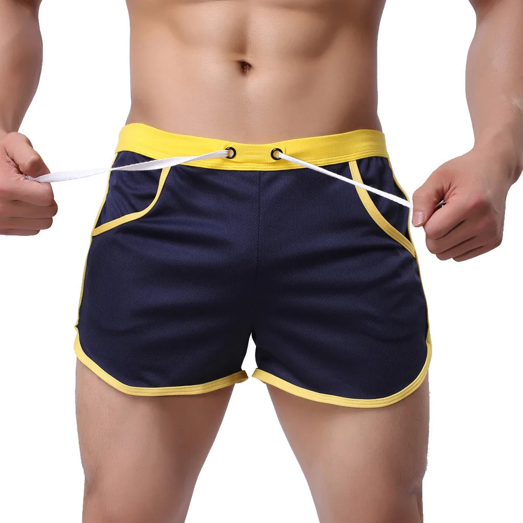 Men's Running Quick-dry Beach Trousers Sports Short Pants Elastic Joggers Bodybuilding Shorts Casual Homme Swimming Shorts