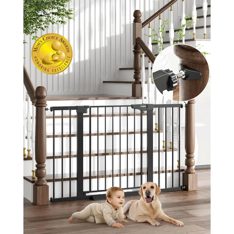 

29.7-51.5" Baby Gate Extra Wide, Safety Dog Gate for Stairs Easy Walk Thru Auto Close Pet Gates for The House, Doorways