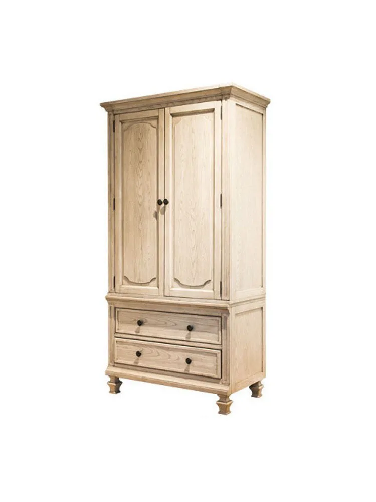 

Low storage white pure solid wood log American small apartment children boys and girls bedroom home