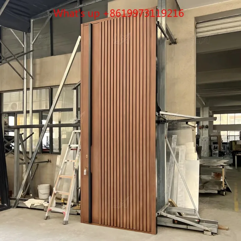 2026 Luxurious Modern Extra-Size Solid Wooden Pivot Door with Heavy Duty Revolving Hinge Front Entry Design for Villas and House