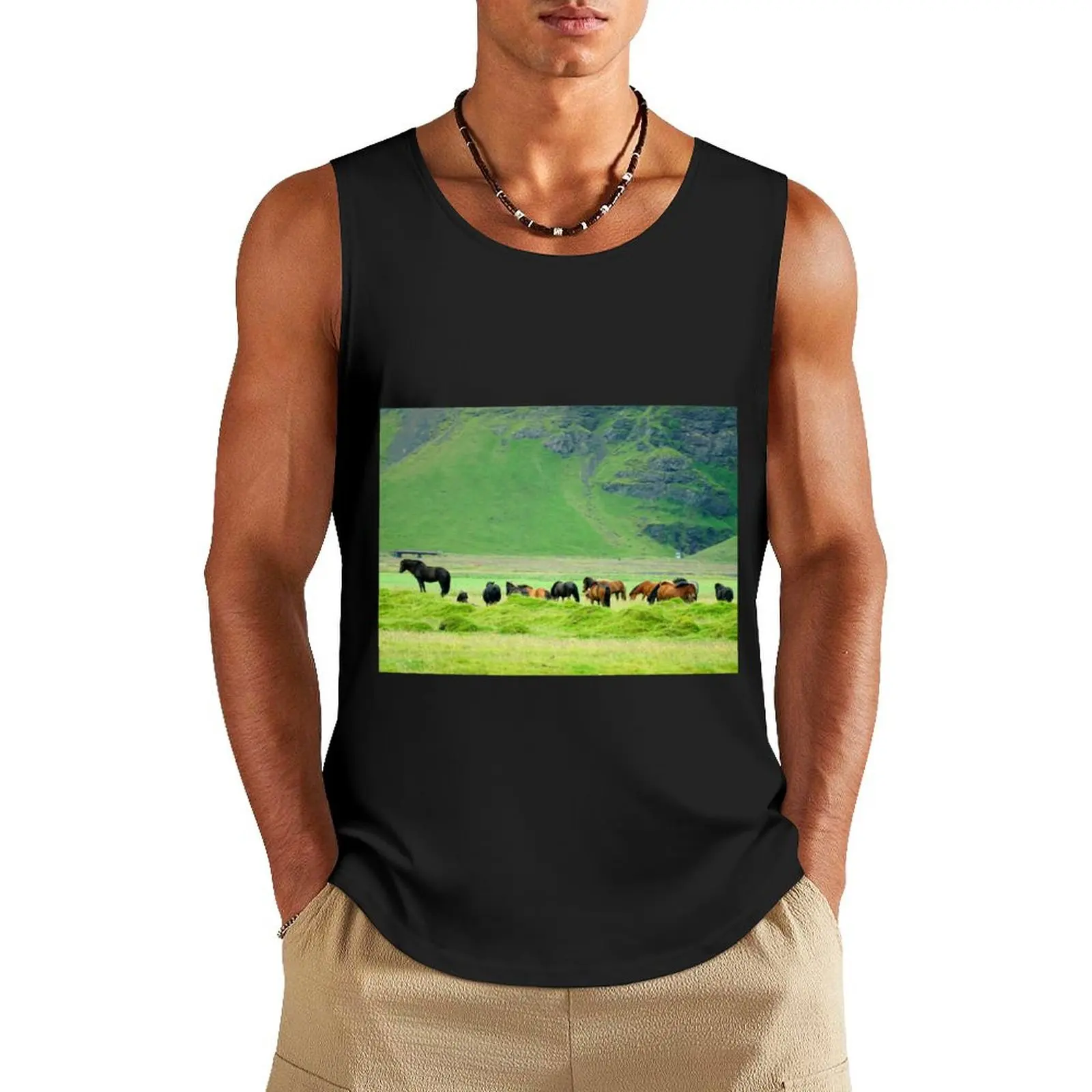 Iceland horses vol.1 Tank Top vest for men sleeveless Men's t-shirts men clothing bodybuilding