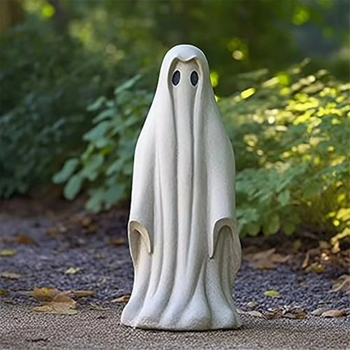 Ghost Statue, White Resin Garden Ghost Sculpture Halloween Decorations, Ghost Figurines for Home Room Desk Decor D