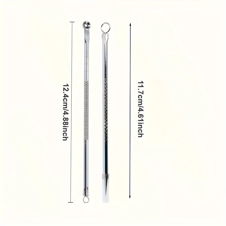 مجموعة أدوات إزالة الرؤوس السوداء والعيوبات من الفولاذ المقاوم للصدأ ، عناية بالوجه غير معطرة ، بوبر بثور للبشرة العادية ، إبرة وعاء حب الشباب