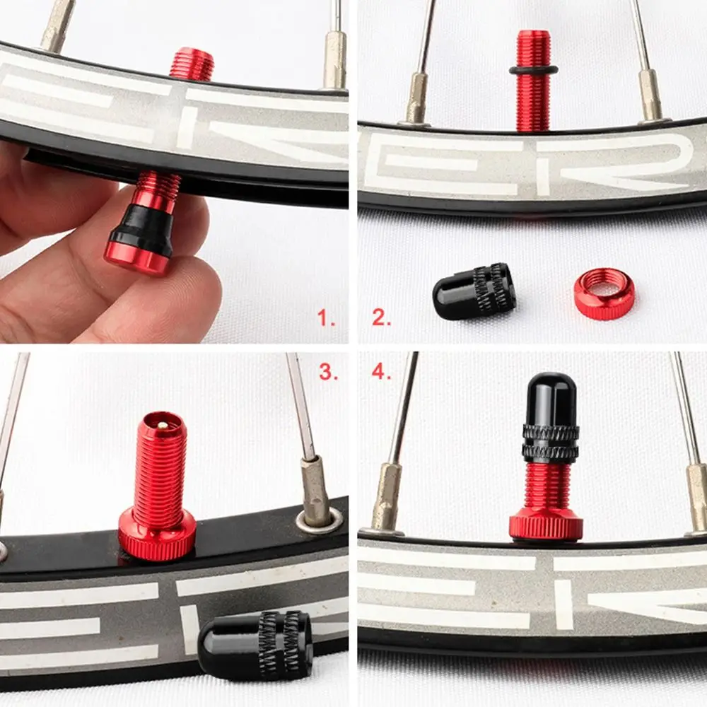 1/2pcs Tubeless Rims 40/60mm MTB Road Bike Tire Presta Valve American Valve Schrader A/V Valves Anodized Nipple