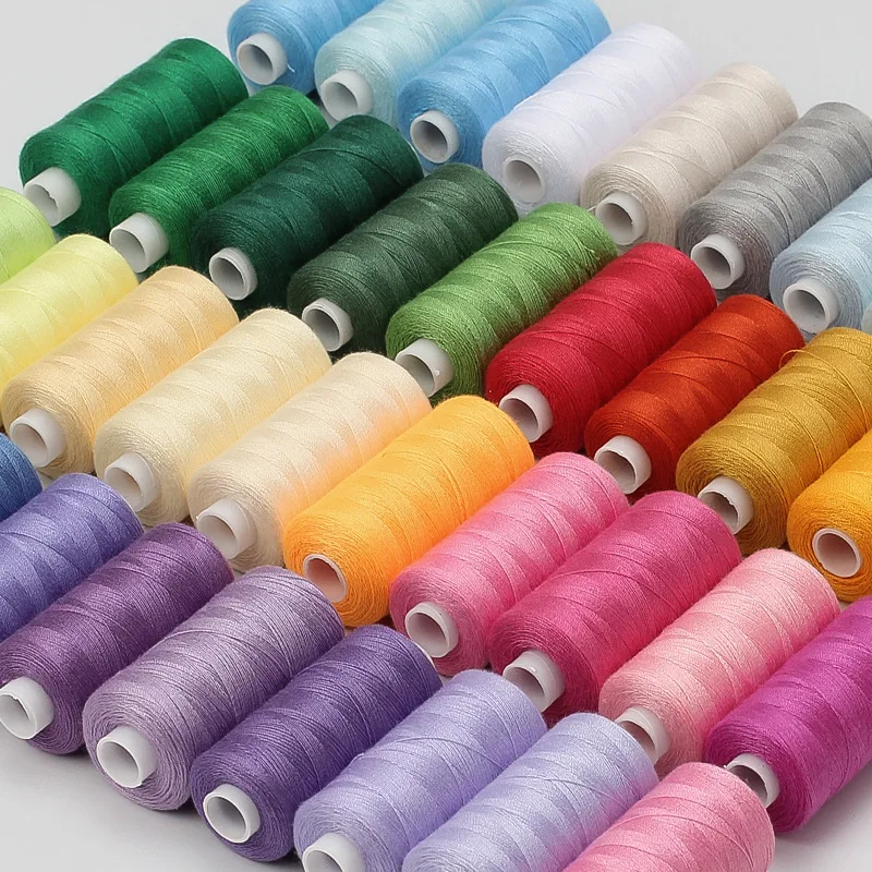 10 Colors/Set Yarn 402 100% Polyester Durabl 400 Yard Each Spool Sewing Thread Roll Machine Hand Embroidery  For Home Sewing Kit