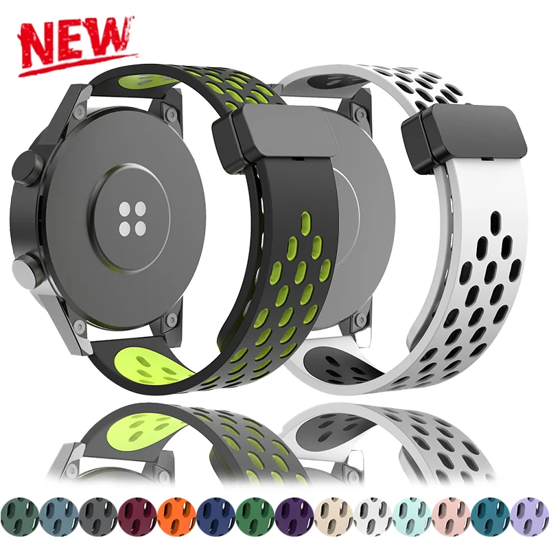 Breathable Silicone Strap for Huawei Watch GT7Pro GT6Pro/GT7 GT6 GT5 46mm Bracelet 20/22mm Magnetic Clasp Smartwatch Belt Correa