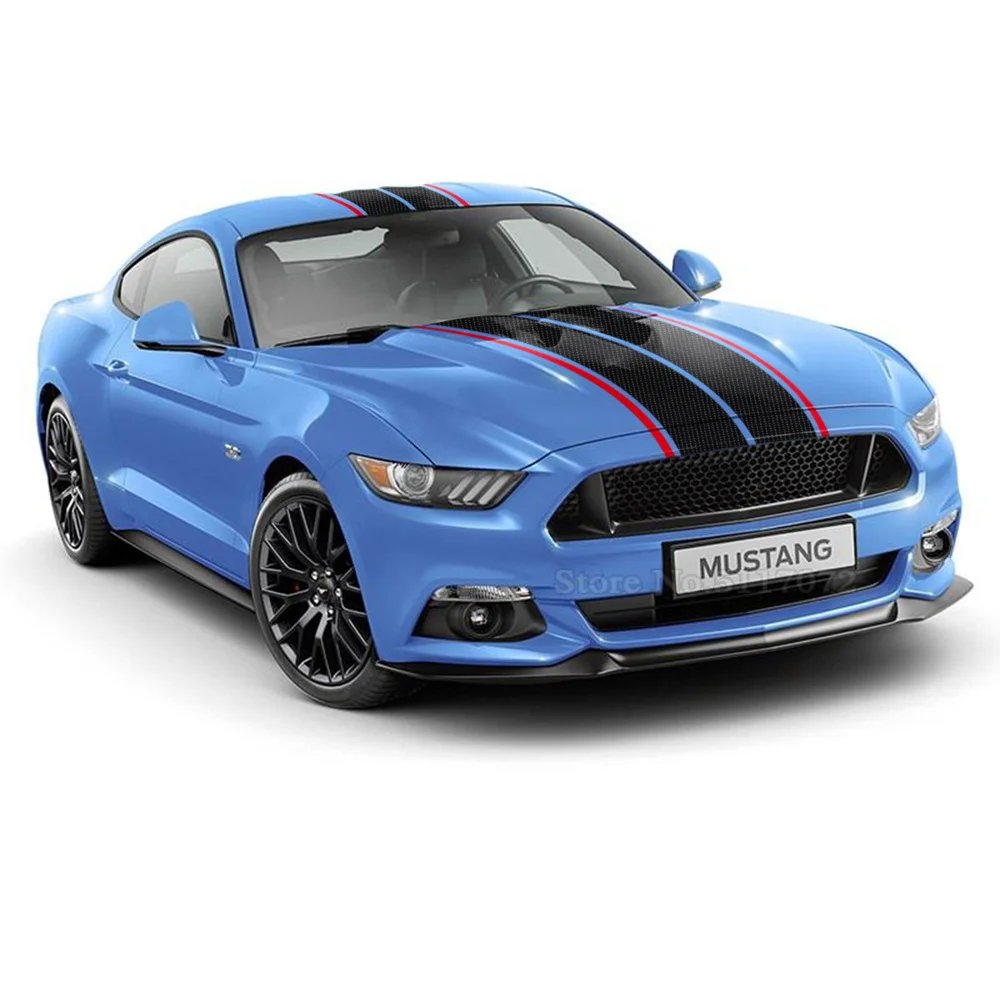 For Mustang Styling Double Racing Stripe Decal Universal 174