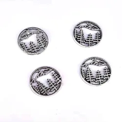 5pcs 20mm*20mm ancient silver color mountain tree charm for DIY women man