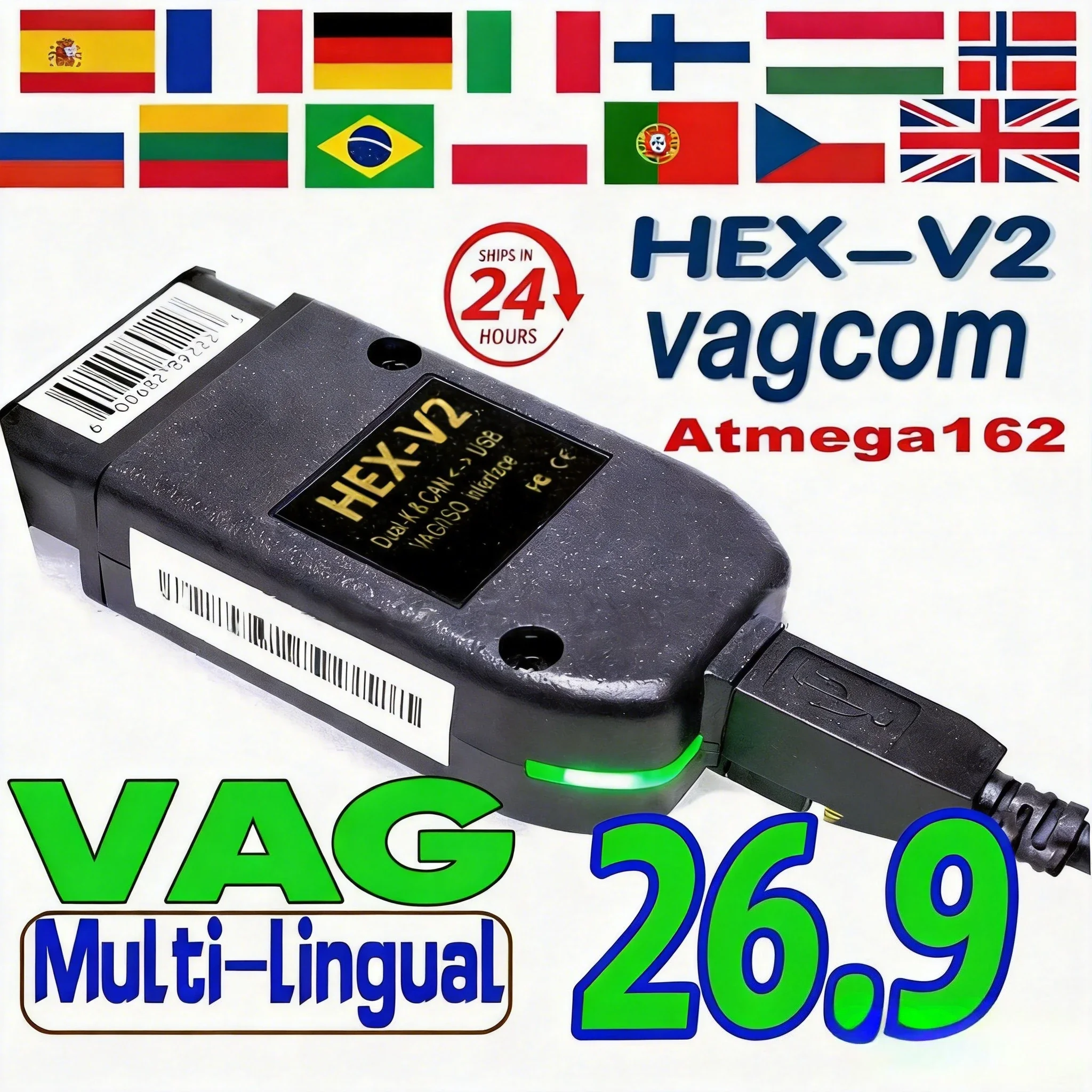 2026 VCDS VAGCOM Interface VCDSCAN HEX V2 Update 26.9 FOR VW For AUDI Skoda Seat Multi-Language Car Autocom Diagnostics Tools