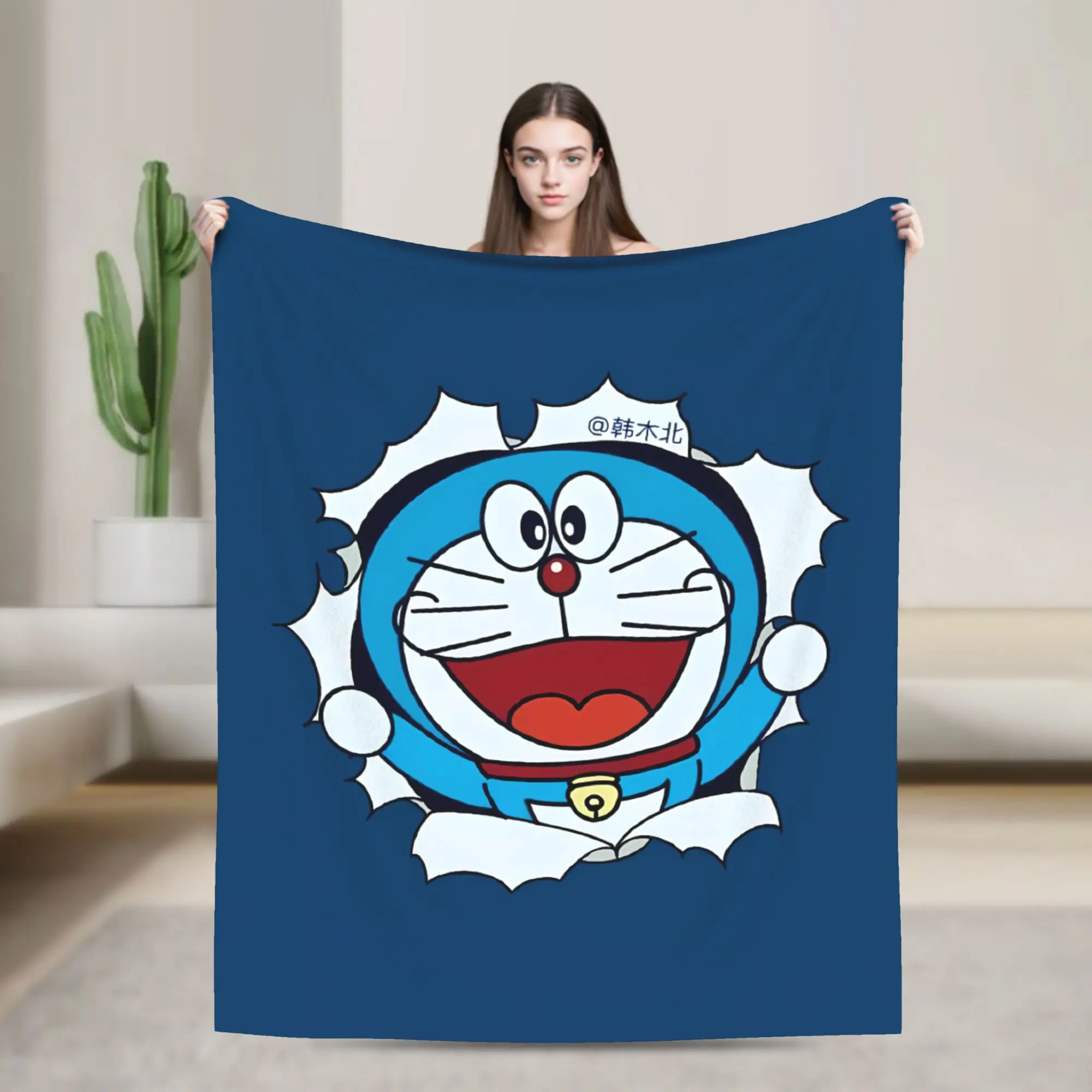 Doraemons Blanket  Soft Warm Novelty Plush Throw Blanket For Couch Chair Sofa Bed Camping Flannel Bedspread Bed Cover