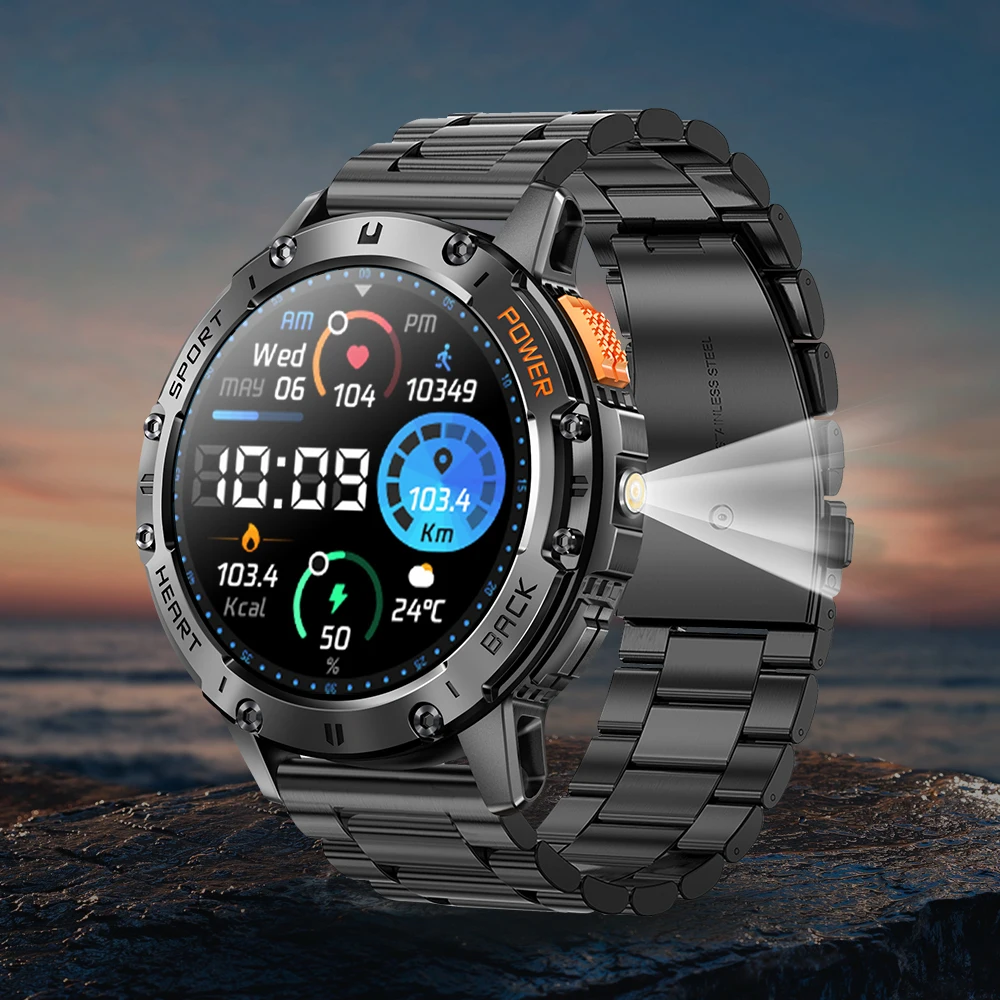 

LIGE Смарт-часы для мужчин, уличные 530 мАч, большая батарея, Bluetooth-вызов, спортивный фитнес-браслет, AMOLED-экран, фонарик, умные часы 2025