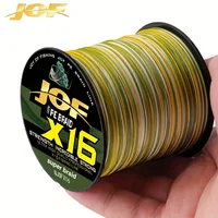 Línea de pesca JOF trenzada X16 hebra 500M accesorios de pesca PE multifilamento equipo de pesca de carpa pesca de agua de mar agua dulce