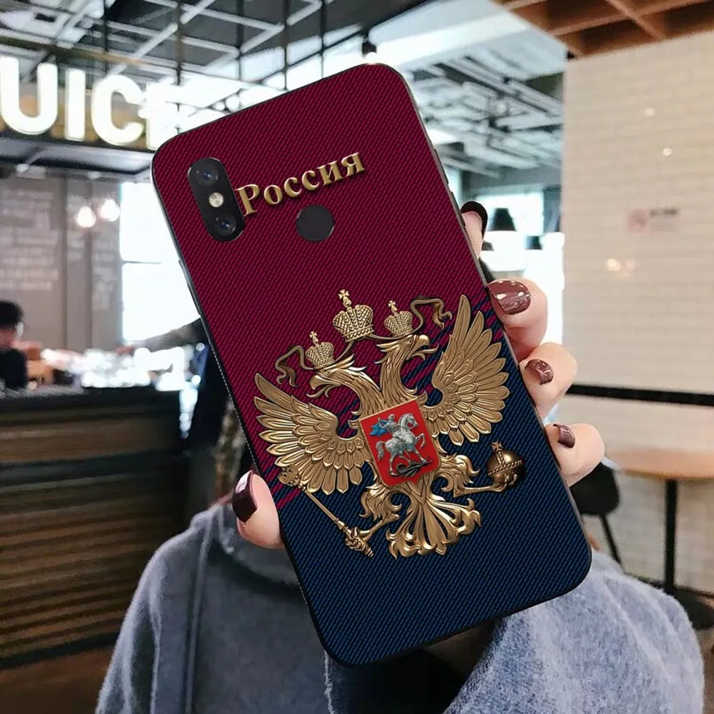 Russia Coat Of Arms Eagle Flag Phone Case For Xiaomi Mi 5X 8 9 10 11 12 lite pro 10T PocoX3pro PocoM3 Note 10 pro lite