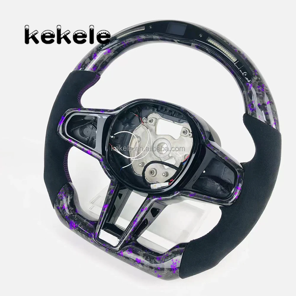 Suitable for BMW G Series M3 M4 Forged Purple Carbon Fiber Steering Wheel with LED Intelligent Display Can Be Customized view 3