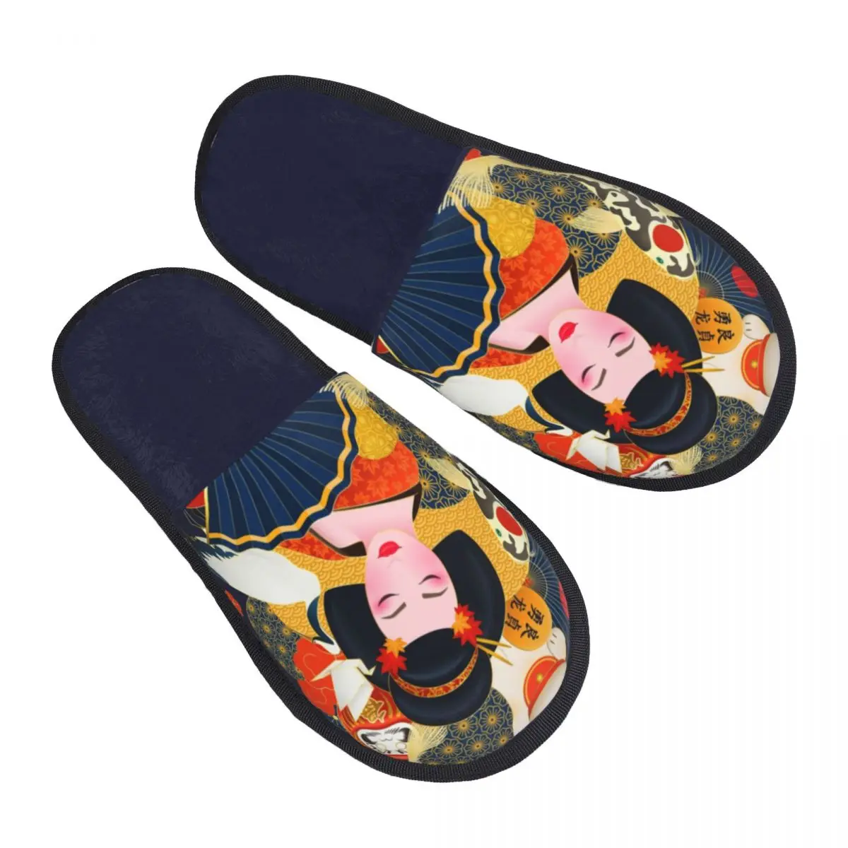 

На заказ Добро пожаловать в Японию, мягкие домашние тапочки из пены с эффектом памяти, женские уютные теплые тапочки Maneki Neko Lucky Cat с противоскользящей подошвой