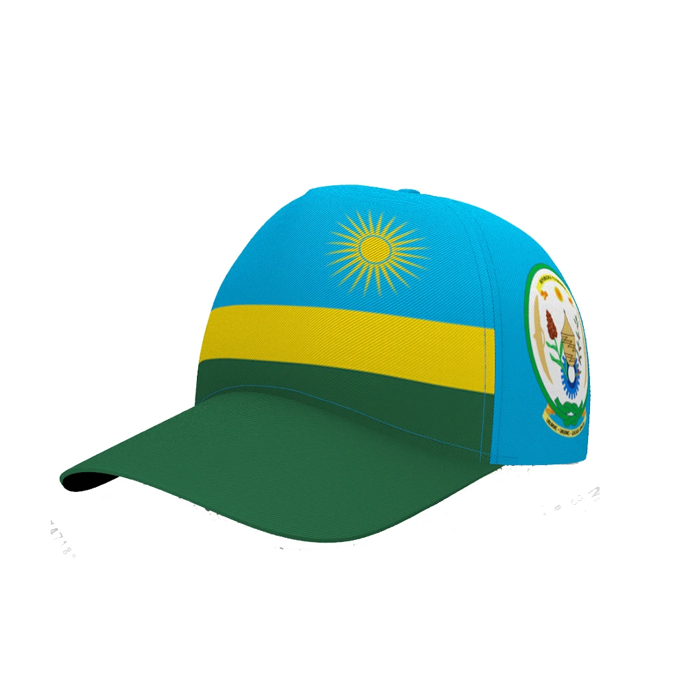 Rwanda Baseball Cap Custom Name Team Logo Rwandan Hat Rwa Country Travel Kinyarwanda Nation Rwandese French Flag Photo Headgear