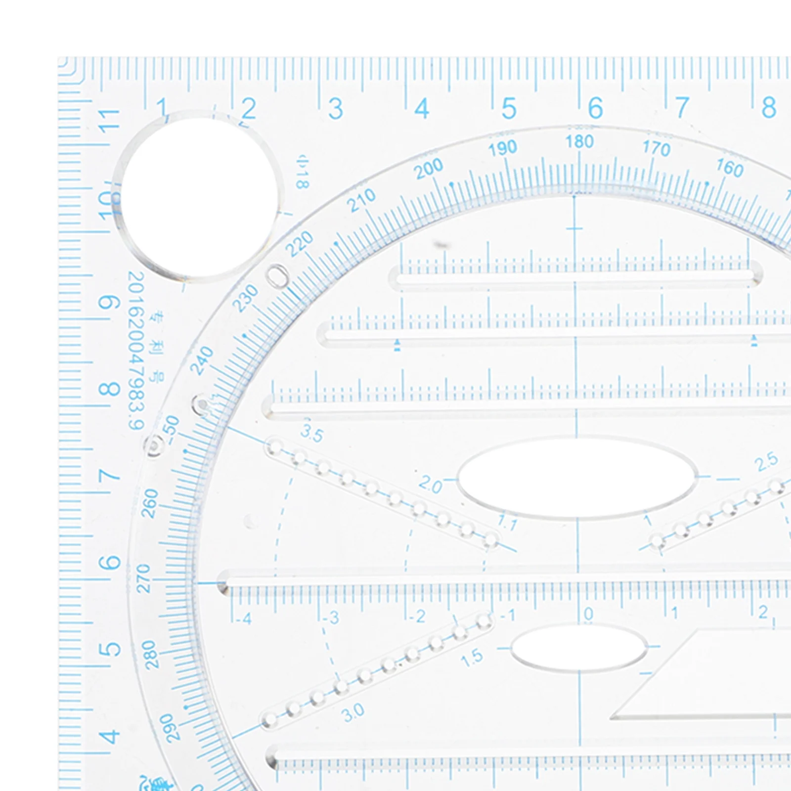 Multifunctional Drawing Ruler Plastic Geometric Circle Template Precision Measurement Tool for Students Engineers School