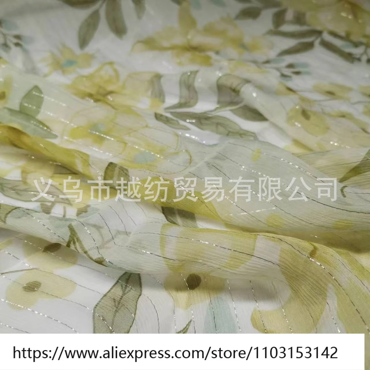 Zomer licht en licht transparant zilver zijde afdrukken 6momme Crinkle Joe stof brede mode-jurk