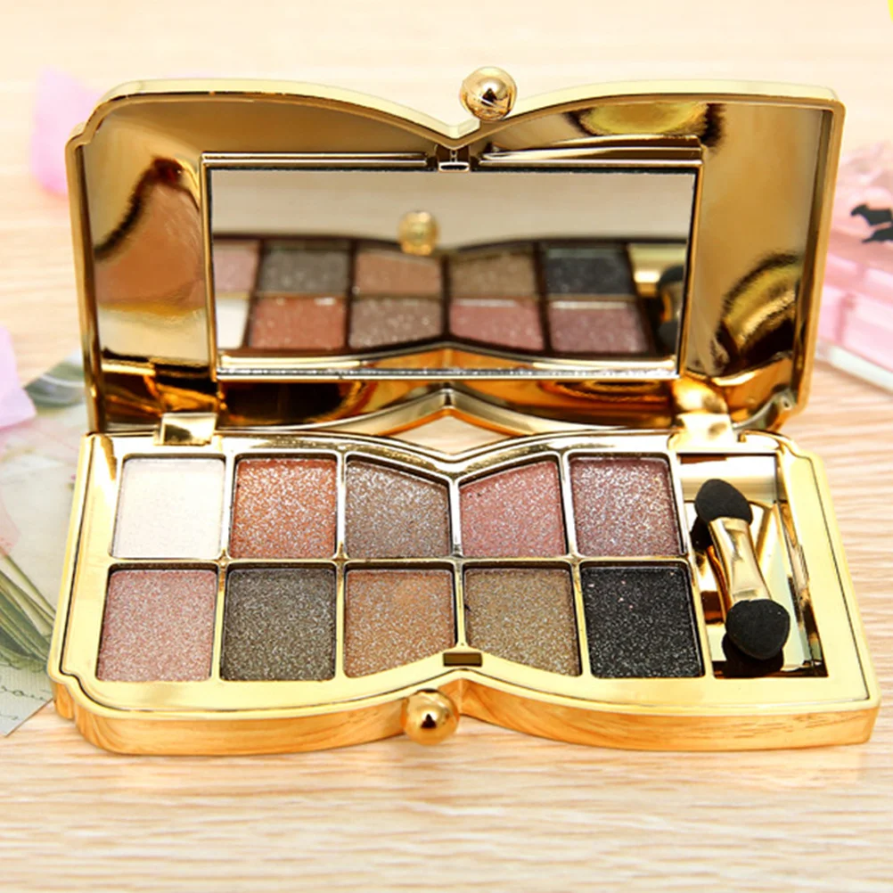 مجموعة ظلال عيون بـ 10 ألوان، ظلال مطفية ولامعة مقاومة للماء والعرق، طويلة الأمد مع لمعان براق للاستخدام اليومي