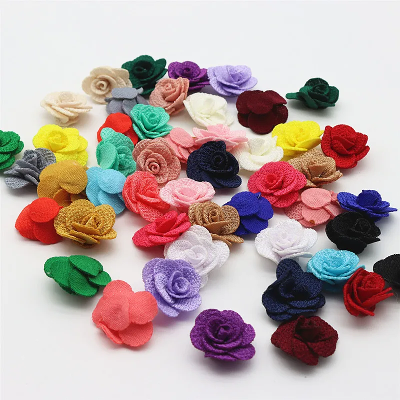 24-192pcs Handmade Small Flower 2.5CM 3.5CM Three-dimensional Small Rose Multicolor Petal Small Flower DIY Hair Accessories