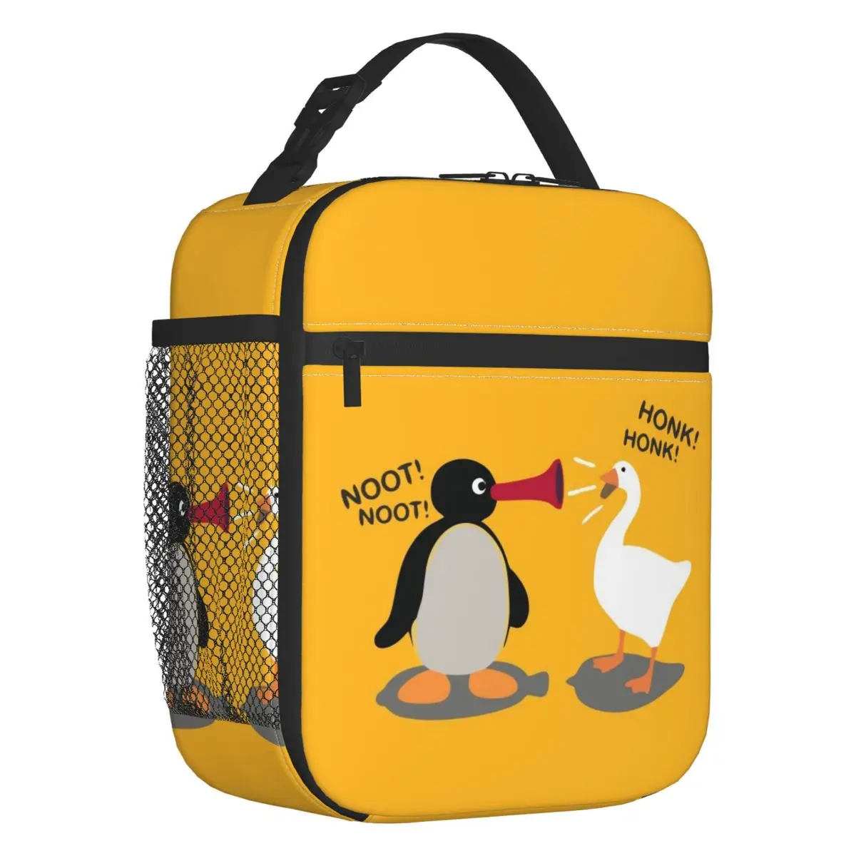 Noot Noot Honk Honk Insulated Lunch Bags for Work School Pingu Cartoon Waterproof Thermal Cooler Lunch Box Women Kids