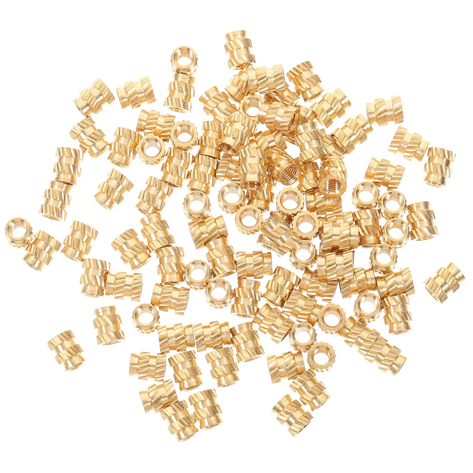 

100Pcs Threaded Insert Heat Set Embeddment Nut Female Thread Brass Knurled Insert for 3D Printer Plastic Injection Molding Wood