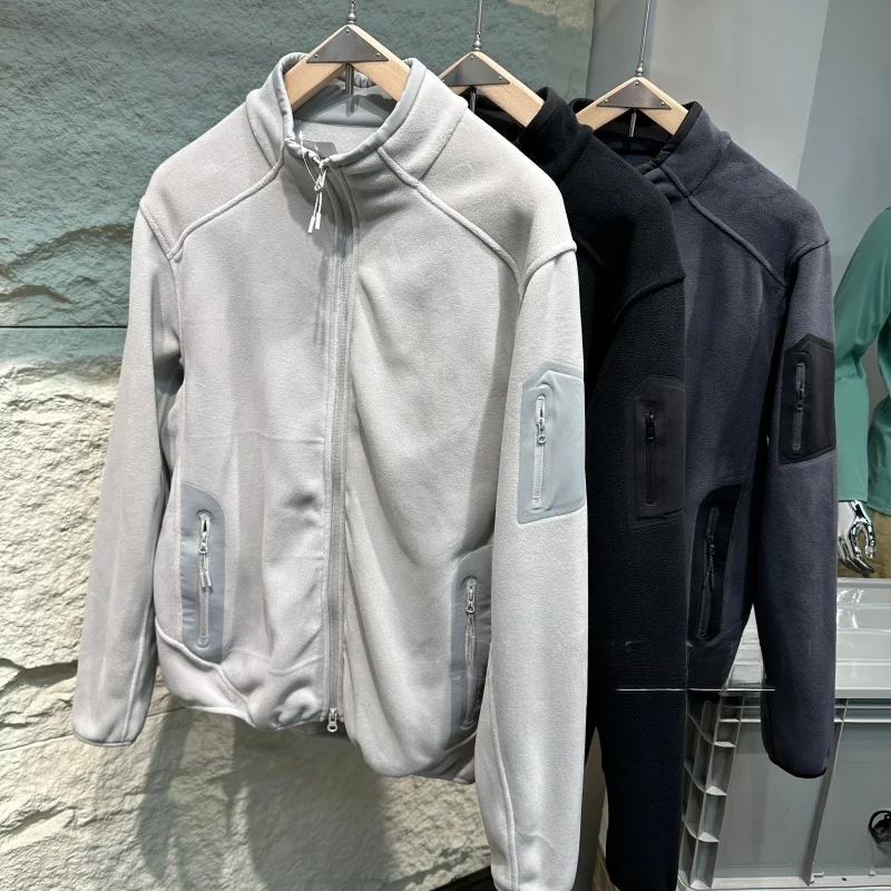 

ular Men's Outdoor Fce Jaet Stand Collar Qui Warmth Plu Lined Windproof Zipper kets Winter Clothing for Couples