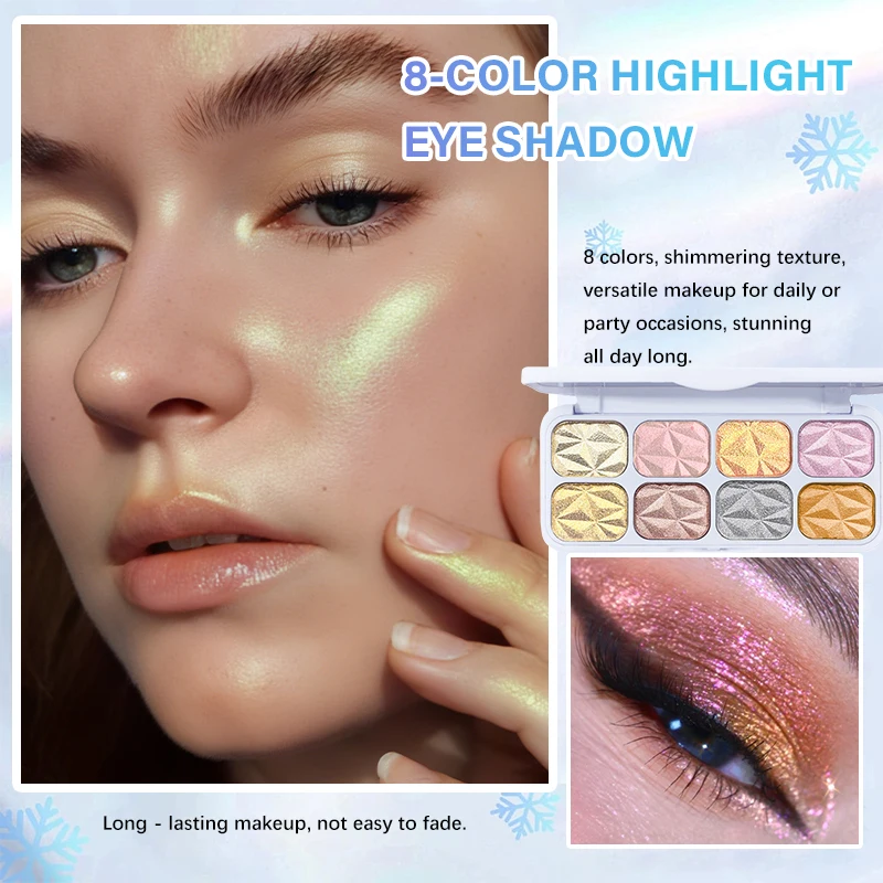 Paleta de contorno iluminador, 8 cores, requintado, tridimensional, sombra de nariz, palco, à prova d'água, maquiagem de contorno de longa duração