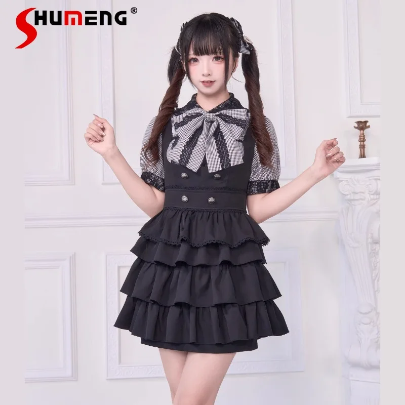 Y2k Chic Design Sense Two-wear Vest Skirt And Shirt Mass-produced Japanese Lolita Subculture Slim-fit Single-breasted Top Blusas