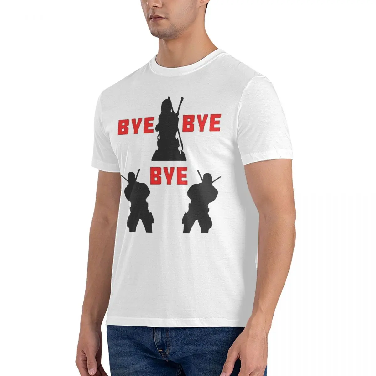 Men BYE BYE BYE T Shirts Marvel Deadpool & Wolverine Cotton Clothes Funny Short Sleeve Round Neck Tee Shirt Unique T-Shirts image 2