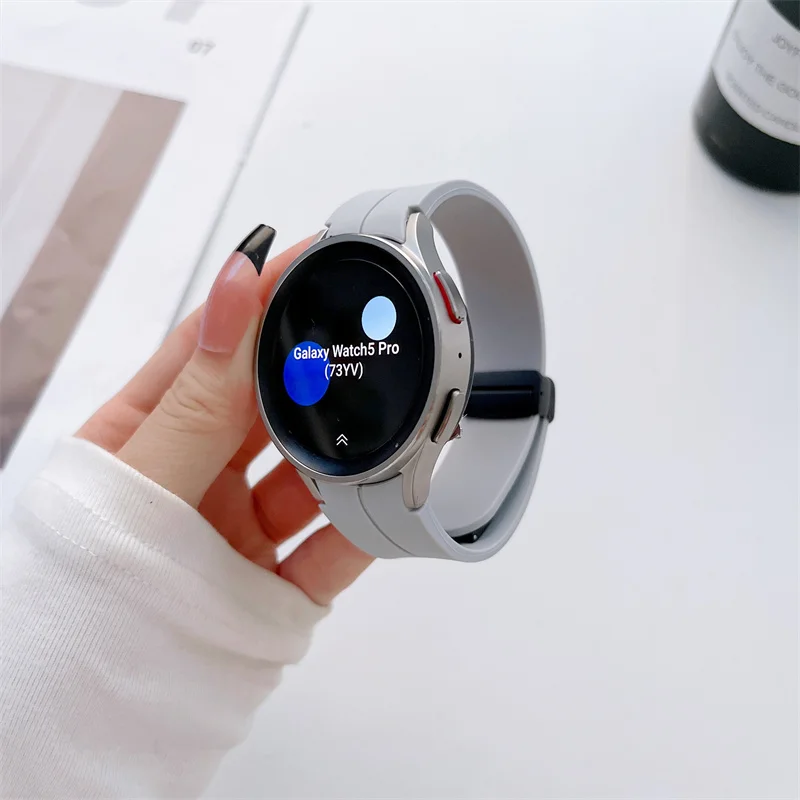 Silicone Magnetic Buckle Strap For Samsung galaxy watch 4 5 Watch5 Pro watch4 classic 42mm 46mm 40mm 44mm Soft Candy Color Watch