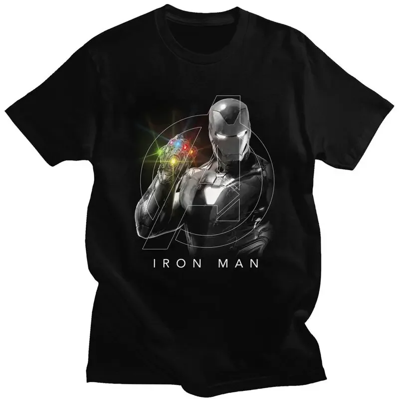 Iron Man Gauntlet Tshirts for Men Short Sleeve Casual T Shirt Cool T-shirts Fitted Cotton Tee Merchandise