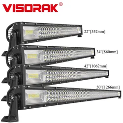 12V 24V Offroad Lightbar Straight 3 Row Spot Flood LED Light Bar Car LED Work Lamp for Tractor Pickup Truck Boat 4x4 4wd SUV Van