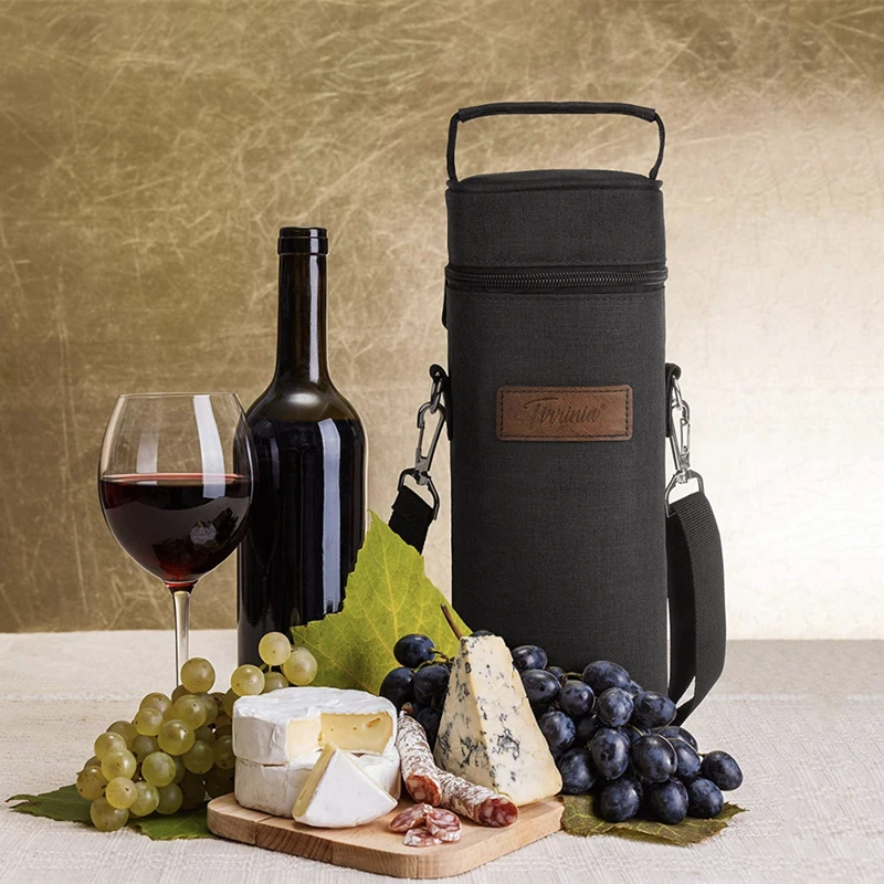 Single Wine Cooler Bags - nsulated & Padded PortableWine Tote Carrier for Travel, BYOB Restaurant, Wine Tasting,Party