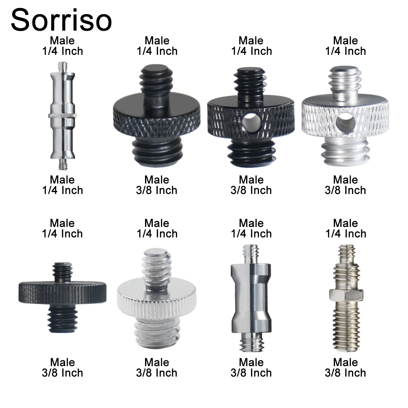 카메라 나사 수 1/4 인치-1/4 3/8 5/8 M4 M5 M6 M8 M10 M12 인치 삼각대 마운트 어댑터, Dslr 볼헤드용 퀵릴리즈 플레이트
