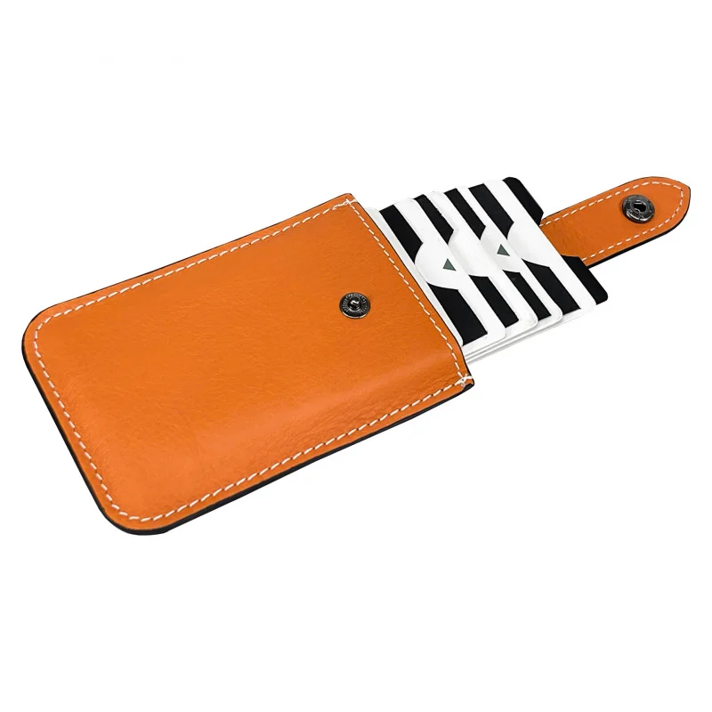 

Pull Out Cow Leather Men's Women's Card Bag Coin Purse Slim Credit Card Holder Wallet For Men and Women ID Card Pocket