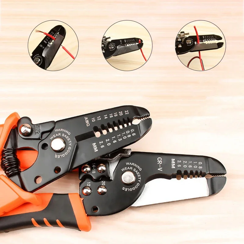 

165mm 175mm Stripping Crimping Pliers Wire Stripper Multi Functional Crimpper Electrician Peeling Network Cable Stripper Tools