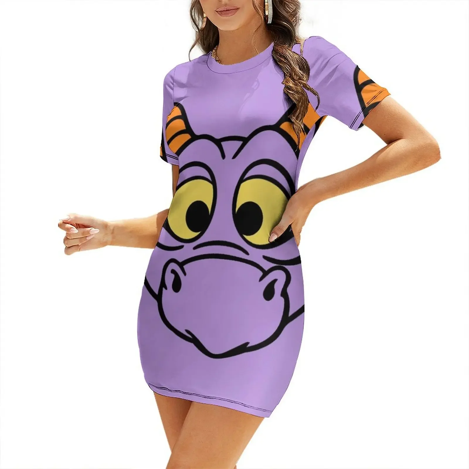 

Figment Big Face Short-Sleeved Dress elegant dress women dresses Evening gown Bridesmaid dress woman