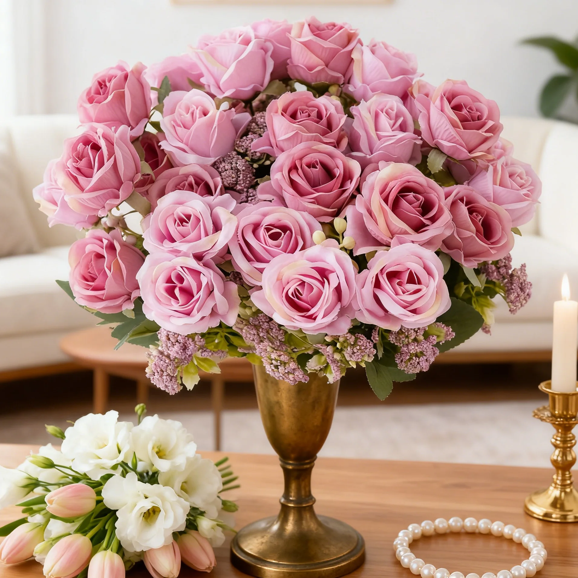 Artificial Flower Silk Rose Bouquet Outdoor Garden Home Room Party Office Wedding Bride Bouquet Bonsai Decora Diy Gift Accessory