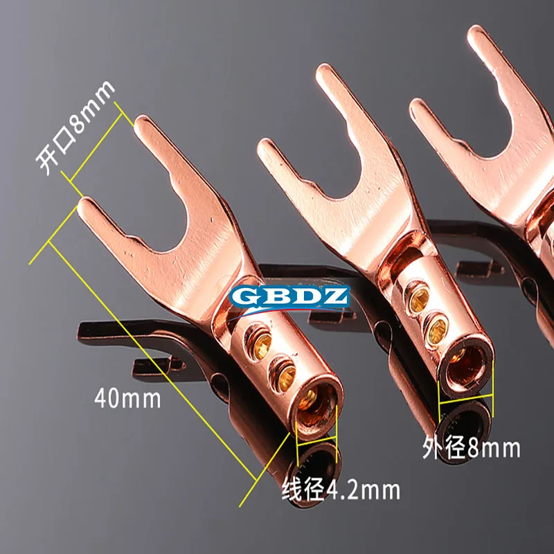 

Banana Plug Audio Speaker Terminal Y Plug Copper/Gold Plated/Rhodium Plated U-Shaped Metal Plug Fever Audio Amplifier Connector