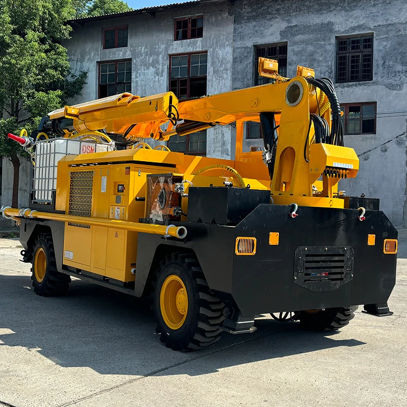 Hydropower Engineering Dedicated Wet Mix Shotcrete Robot Anti-slip Four-wheel Chassis Reservoir Slope Reinforcement Sprayer