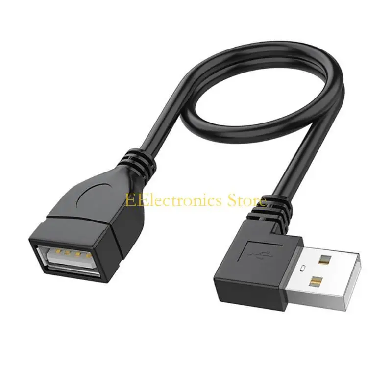 B03C Efficient USB 2.0 Extension Cable 90 Degree Angled Cord  480Mbps Fast Transfer