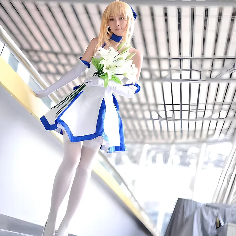 Anime Schicksalsnacht Erwachsene Frauen Saber Lily Rollenspielkostüm Schönheit Anhängerkleid Kostüm Nackt Auf Dem Rücken Gehüllt Sexy Eleganz Selbstbewusstsein Edle Heiligkeit Frisch Geheimnisvoll