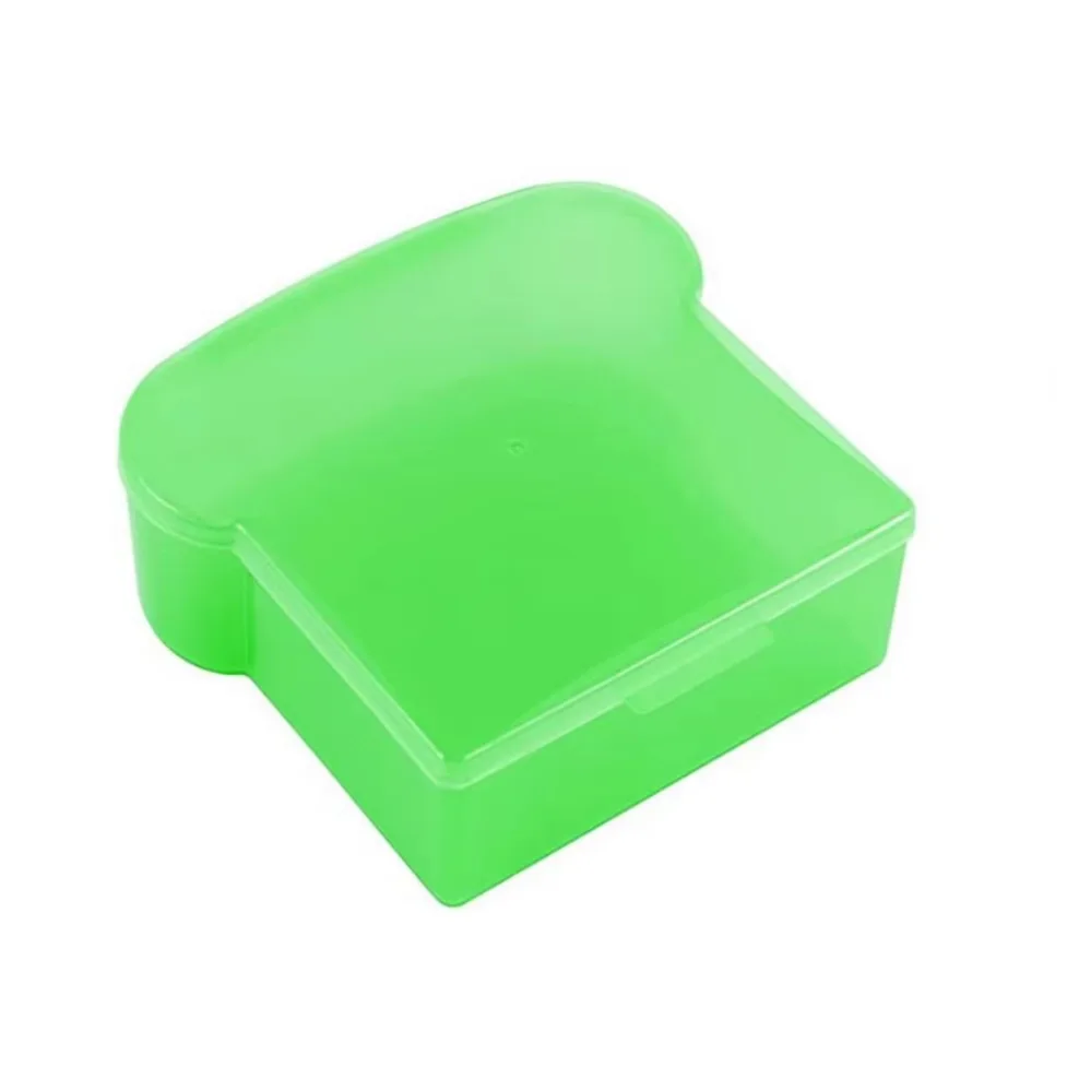 Silicone Bread Container Portable Sushi Dessert Sandwich Toast Food Storage Box Microwaveable Transparent Kitchen Lunch Bento