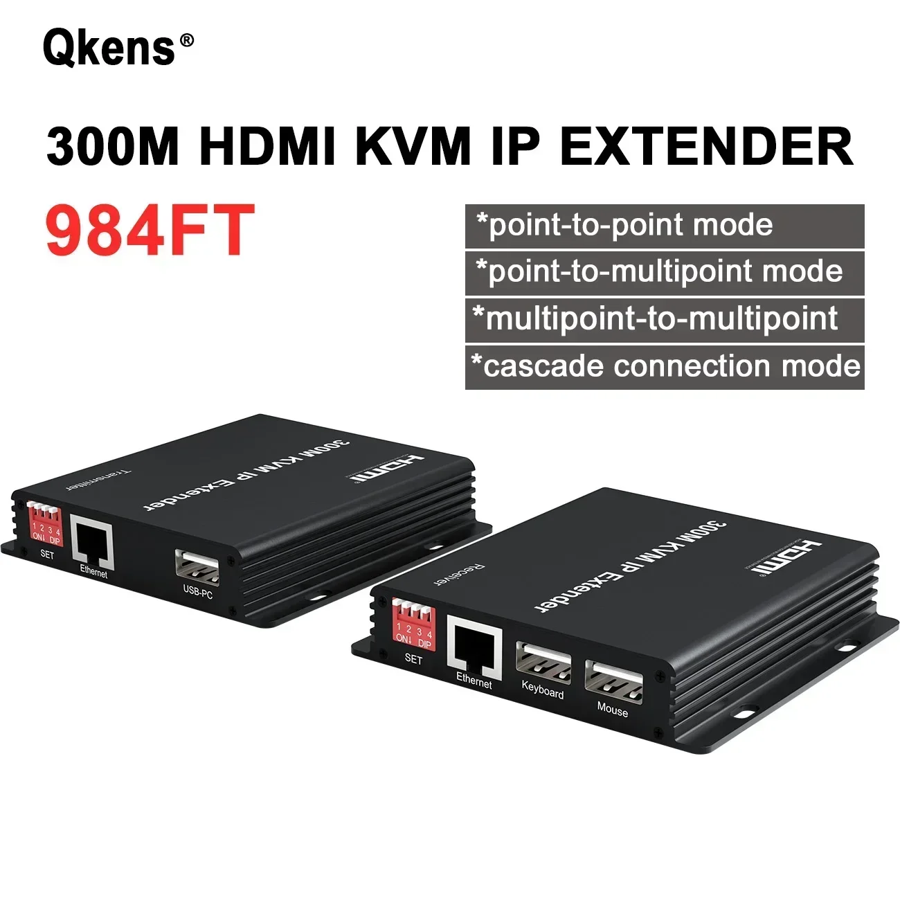 

300M HDMI KVM IP Extender Via Rj45 Ethernet Cat6 Cable HDMI Splitter Support Keyboard Mouse 1 TX To Many RX Via Network Switch