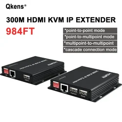 300M HDMI KVM IP Extender Via Rj45 Ethernet Cat6 Cable HDMI Splitter Support Keyboard Mouse 1 TX To Many RX Via Network Switch