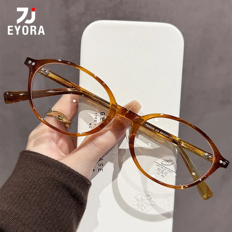 

Очки для чтения EYORA Skinny Face Oval TR90 для женщин, фотохромные, с защитой от синего света, оптические линзы с диоптриями